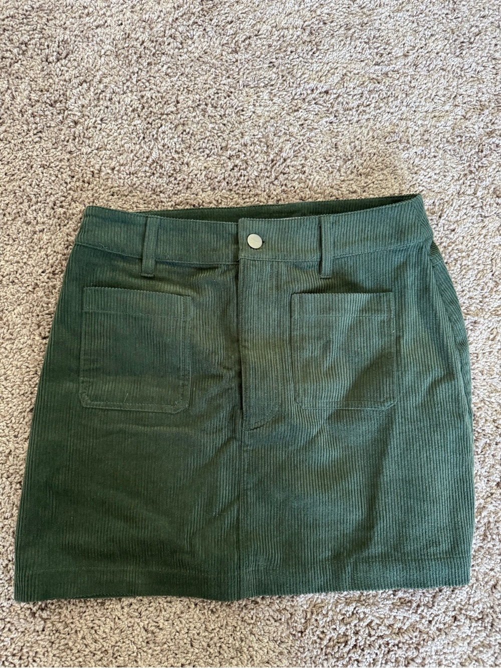 Altar'd State Forest Green Corduroy Pocket Mini Skirt